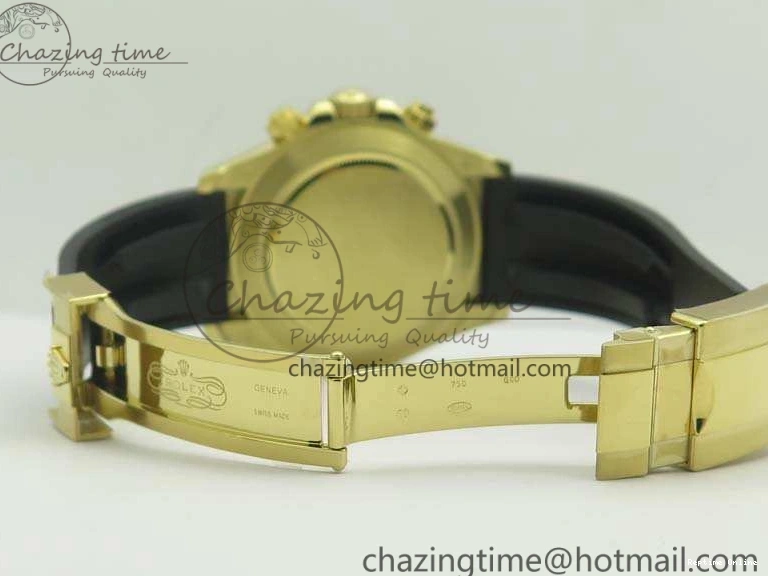 0109 Tailored Daytona 116518 LN YG ARF 1:1 Best Edition Black Dial On Rubber Strap A4130 Super Clone 3479